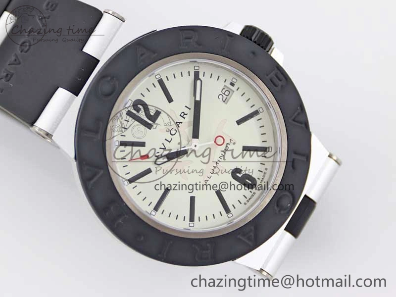 Bvlgari Diagono Aluminum Watch AL RU Steve Aoki Cream Stk SW300