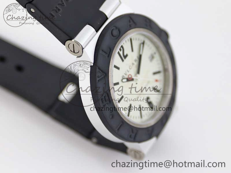 Bvlgari Diagono Aluminum Watch AL RU Steve Aoki Cream Stk SW300