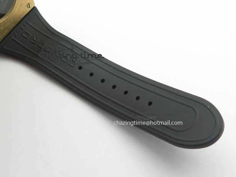 C1 Chronograph RG H-Maker Black CF Dial On Black Rubber Strap A7750