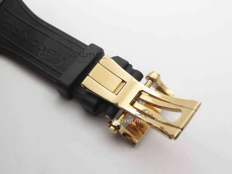 C1 Chronograph RG H-Maker Black CF Dial On Black Rubber Strap A7750