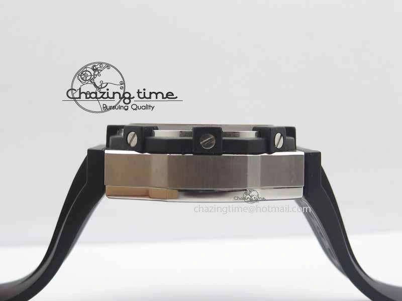 C1 Chronograph SS H-Maker Red CF Dial On Black Rubber Strap A7750