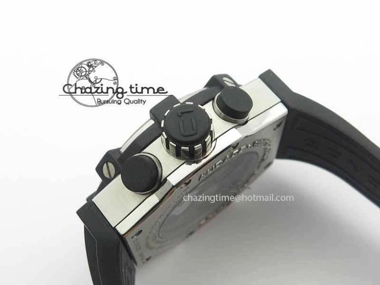 C1 Chronograph SS H-Maker Red CF Dial On Black Rubber Strap A7750
