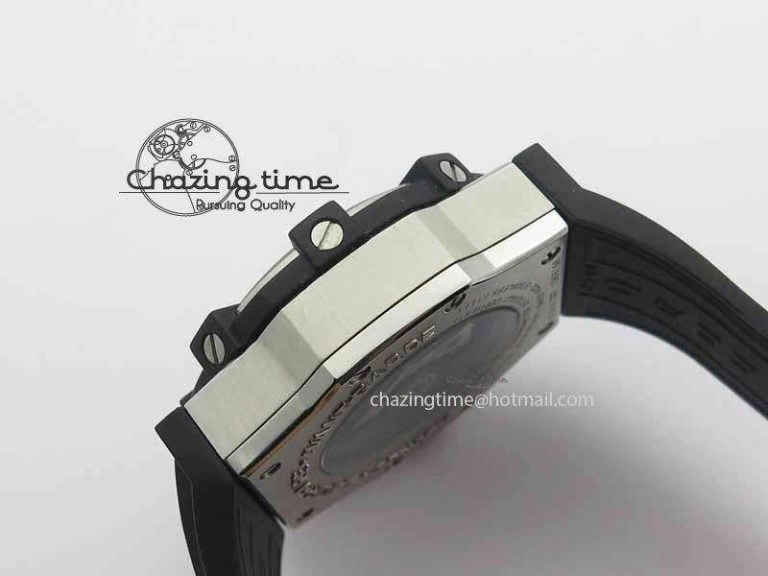 C1 Chronograph SS H-Maker Red CF Dial On Black Rubber Strap A7750