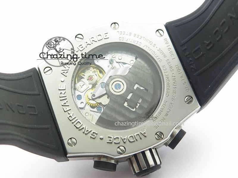 C1 Chronograph SS H-Maker Red CF Dial On Black Rubber Strap A7750