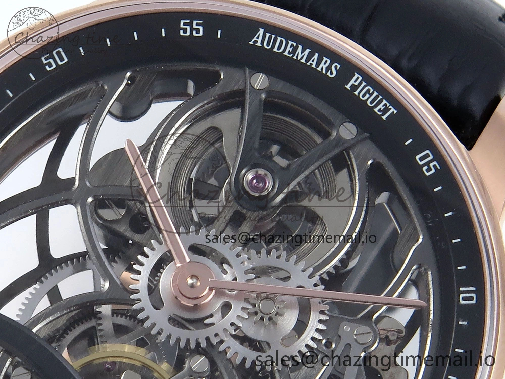 CODE 11.59 Tourbillon 26600 RG APPF Best Edition Black Dial on Black Leather Strap A2948