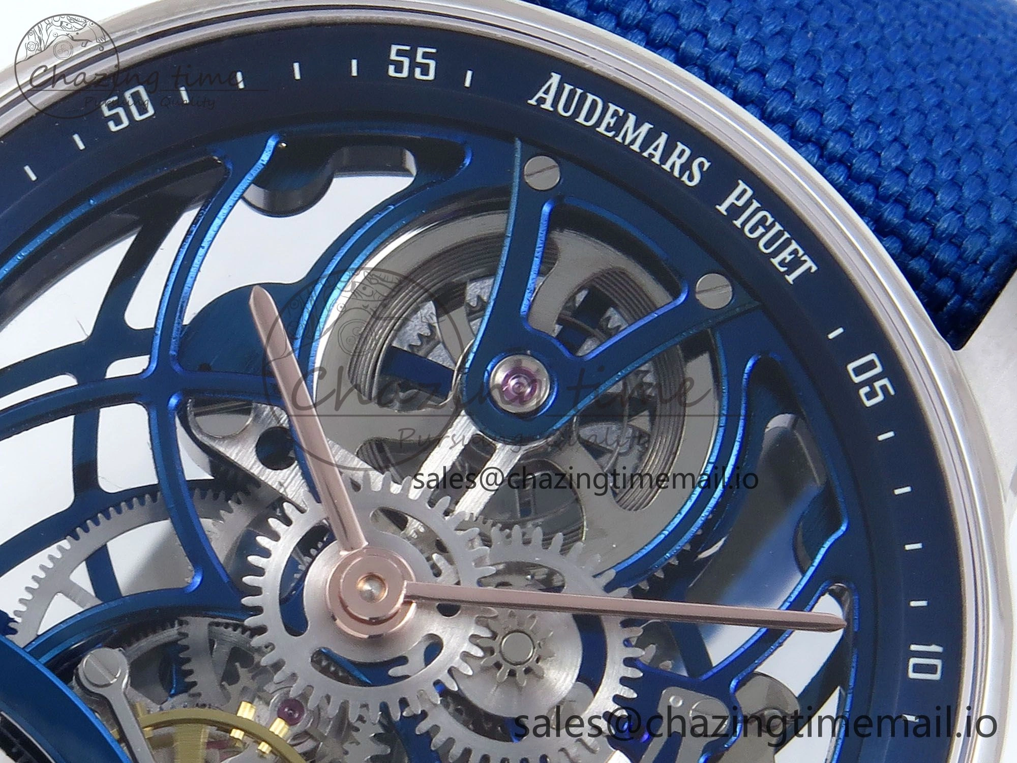CODE 11.59 Tourbillon 26600 SS APPF Best Edition Blue Dial on Blue Nylon Strap A2948