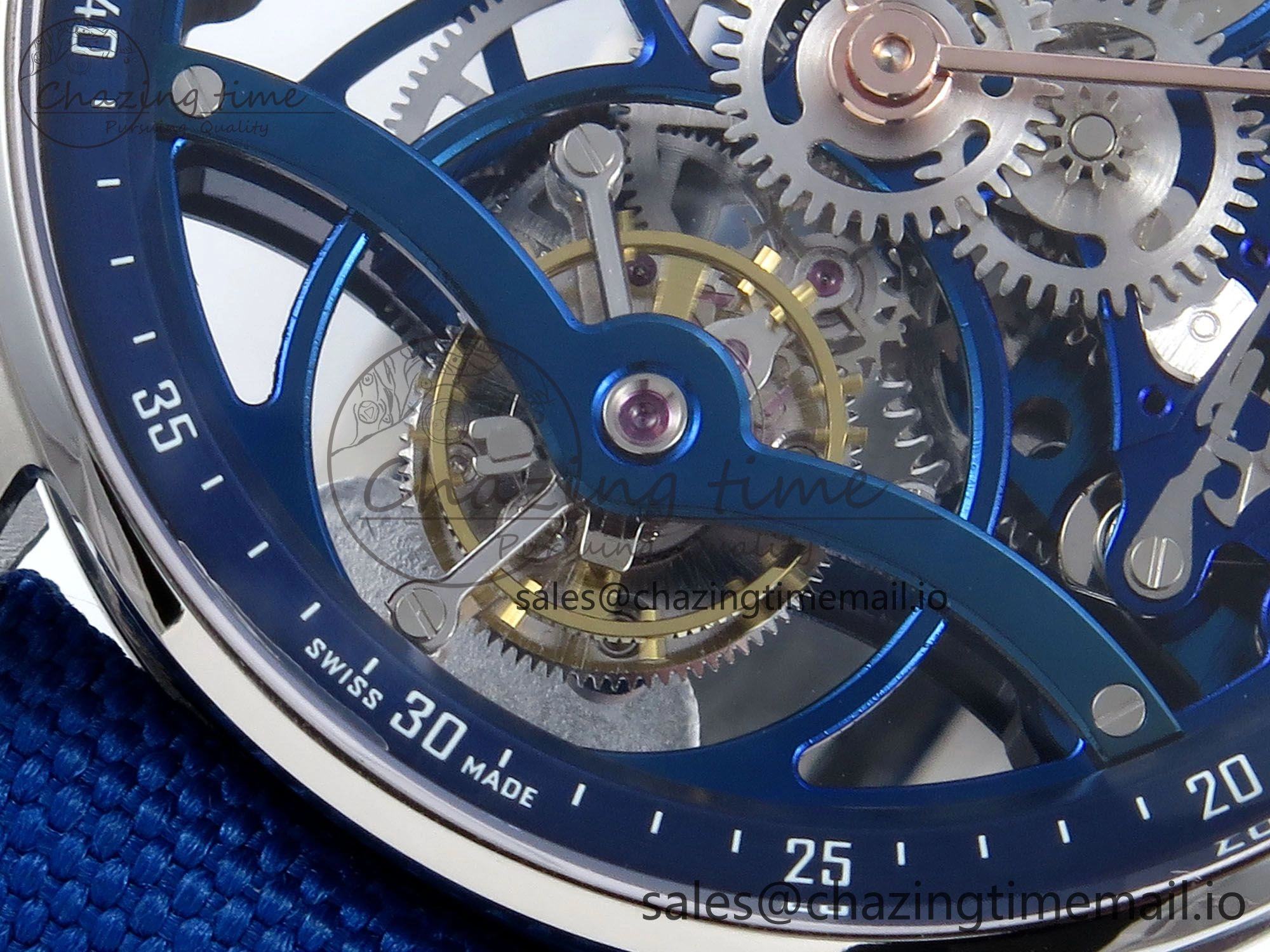 CODE 11.59 Tourbillon 26600 SS APPF Best Edition Blue Dial on Blue Nylon Strap A2948
