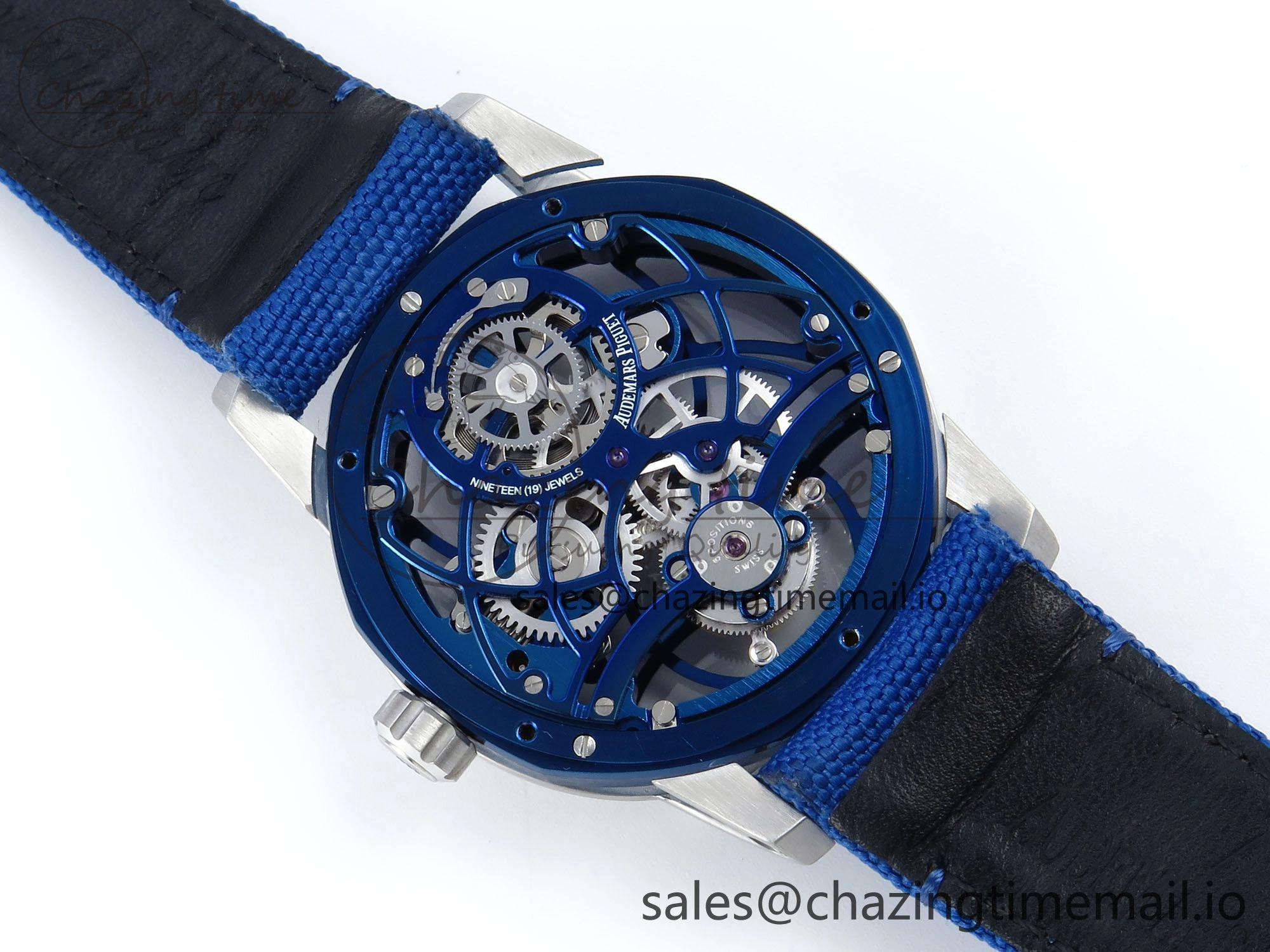 CODE 11.59 Tourbillon 26600 SS APPF Best Edition Blue Dial on Blue Nylon Strap A2948
