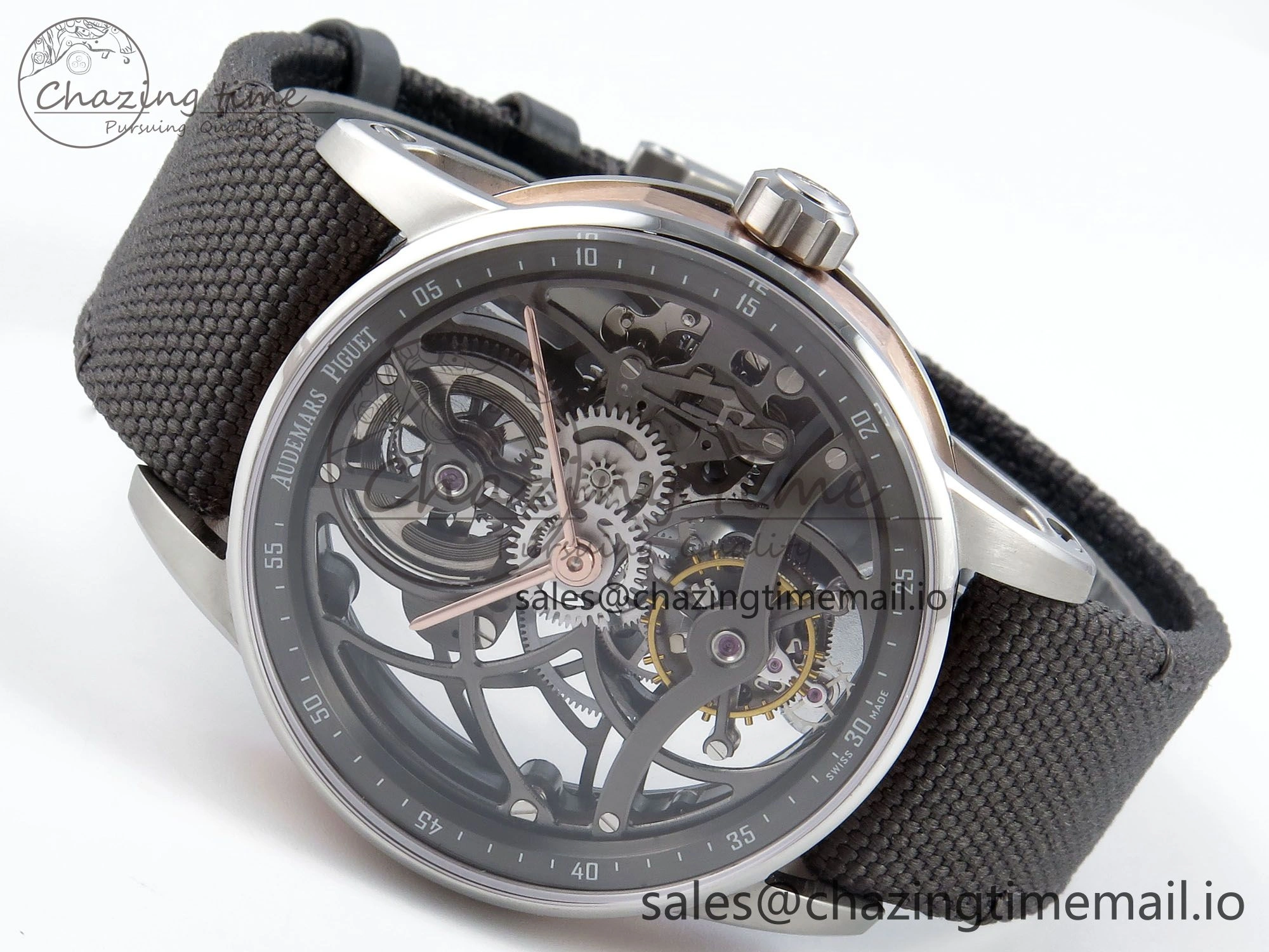 CODE 11.59 Tourbillon 26600 SS APPF Best Edition Grey Dial on Grey Nylon Strap A2948