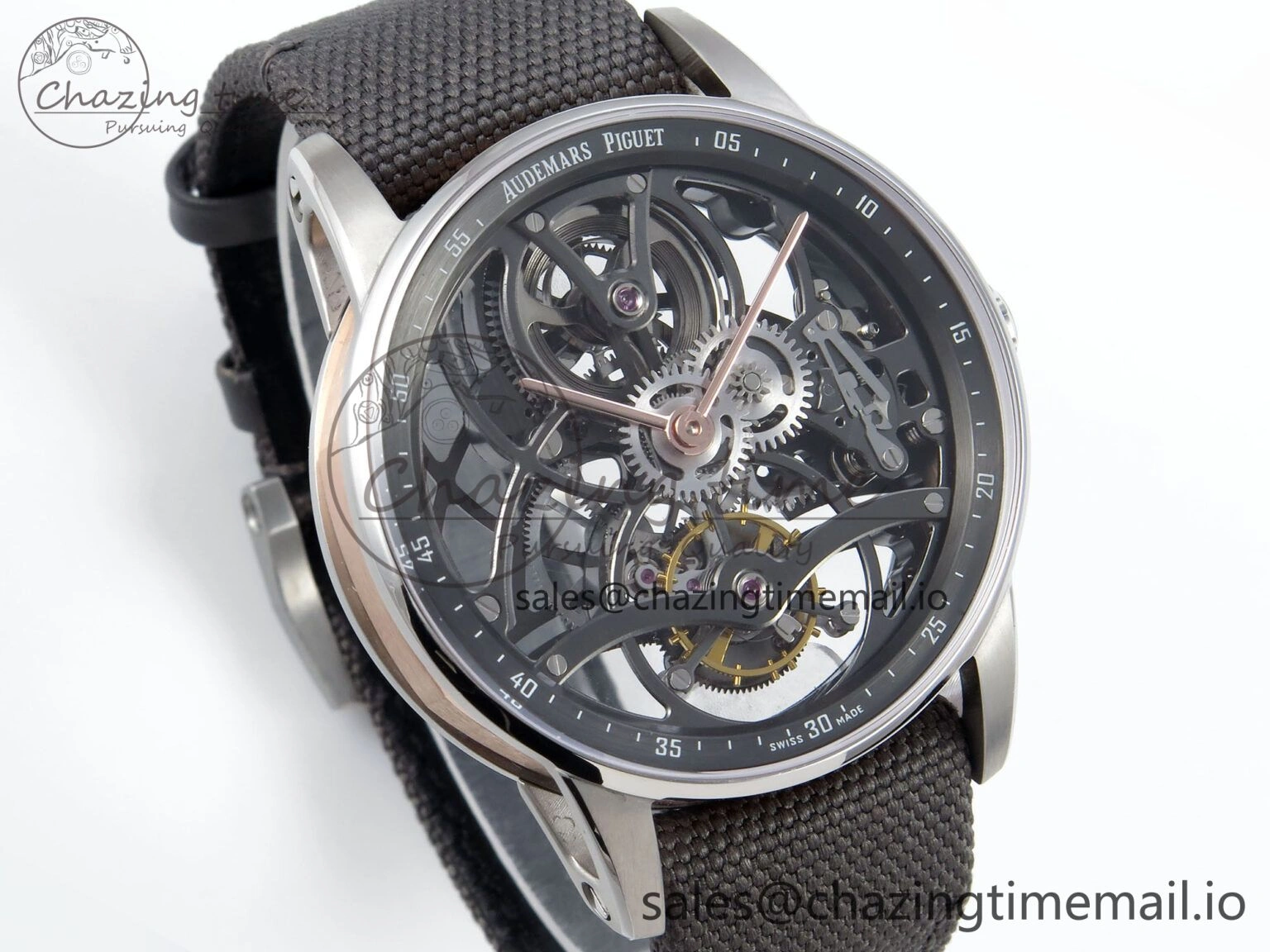CODE 11.59 Tourbillon 26600 SS APPF Best Edition Grey Dial on Grey Nylon Strap A2948