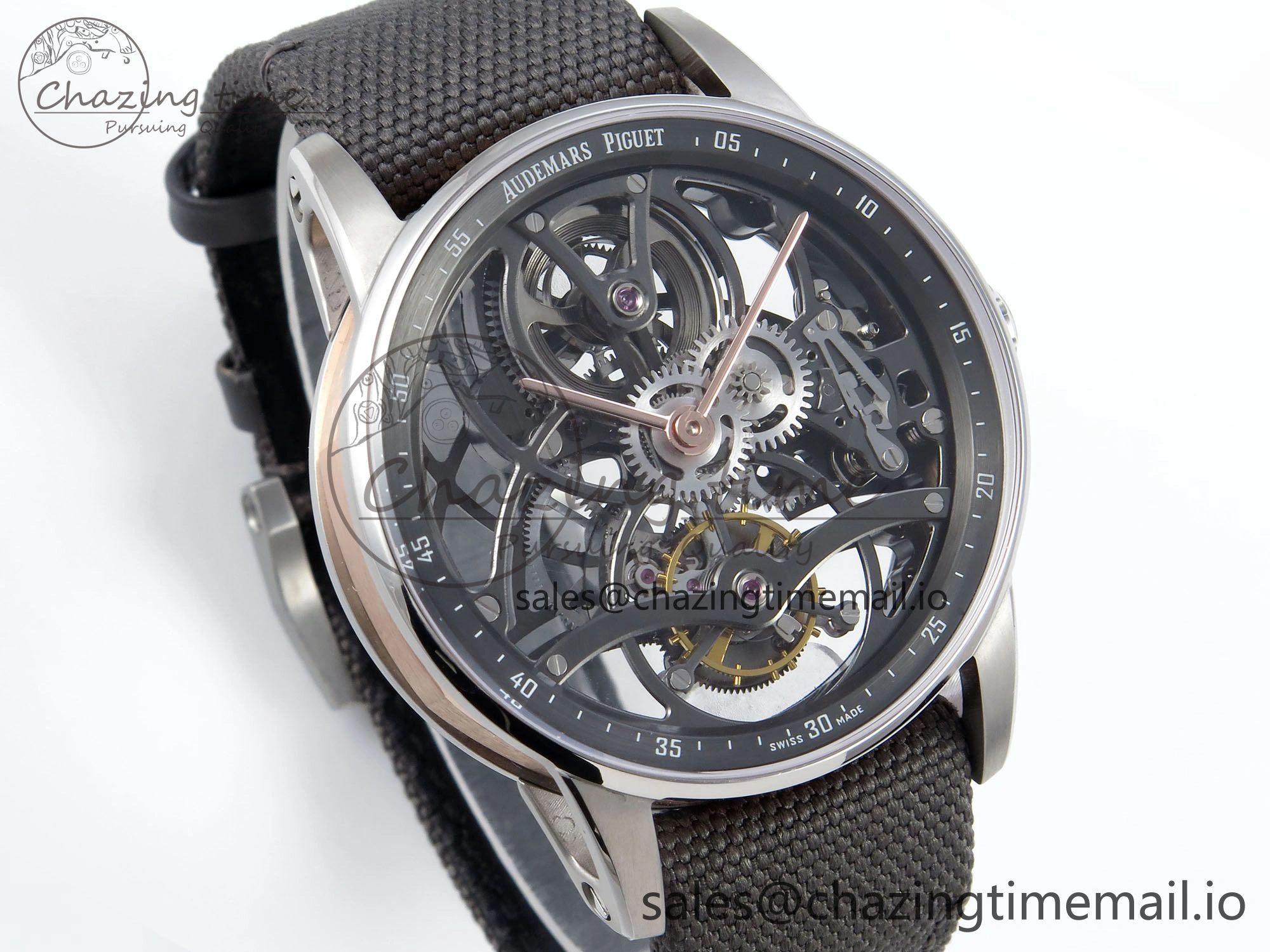CODE 11.59 Tourbillon 26600 SS APPF Best Edition Grey Dial on Grey Nylon Strap A2948