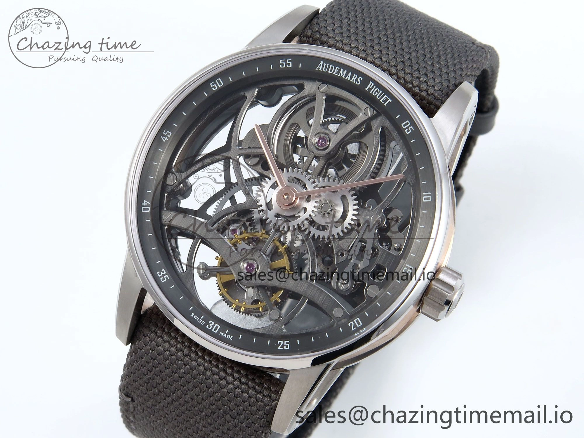 CODE 11.59 Tourbillon 26600 SS APPF Best Edition Grey Dial on Grey Nylon Strap A2948