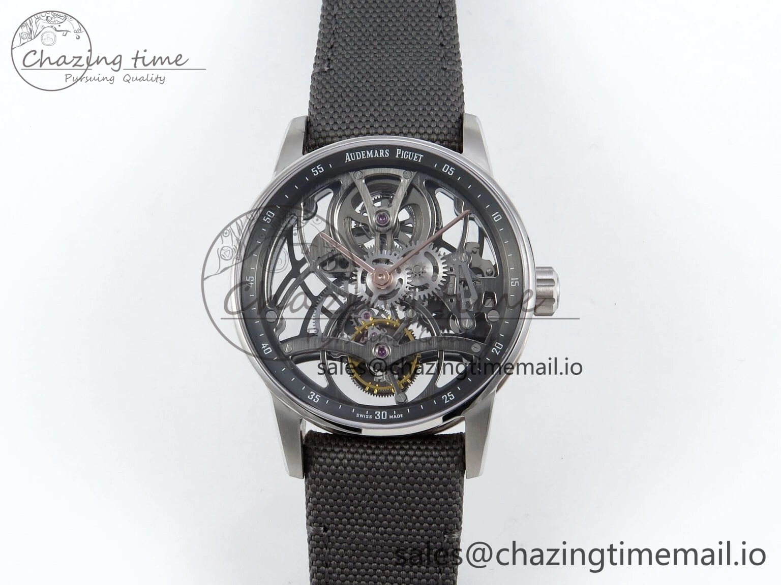 CODE 11.59 Tourbillon 26600 SS APPF Best Edition Grey Dial on Grey Nylon Strap A2948