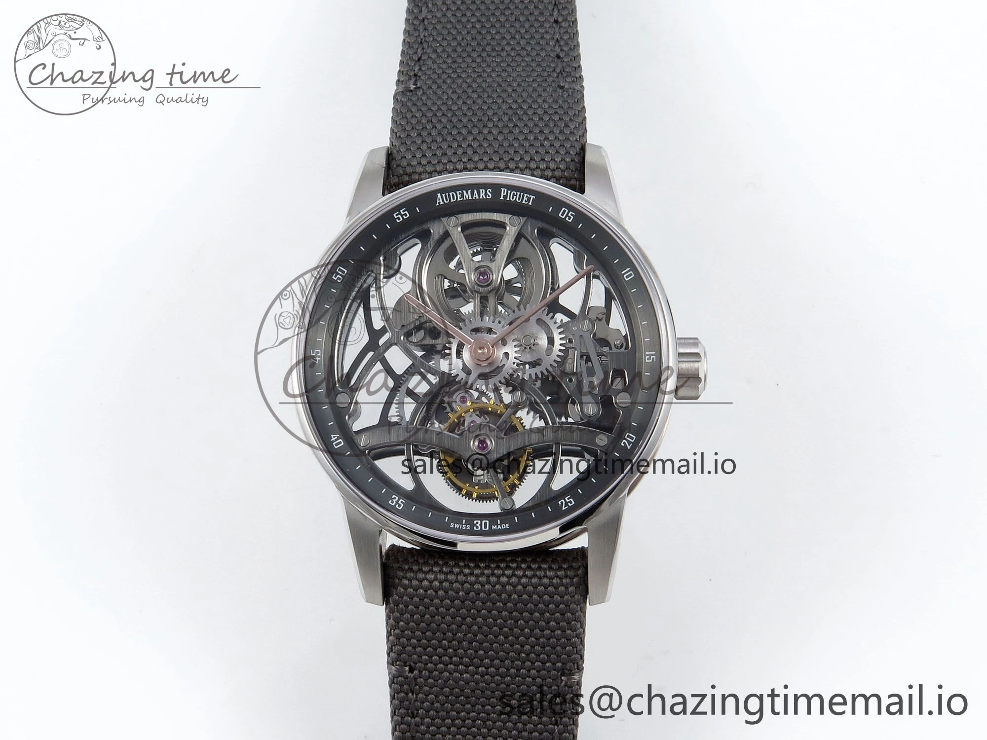 CODE 11.59 Tourbillon 26600 SS APPF Best Edition Grey Dial on Grey Nylon Strap A2948