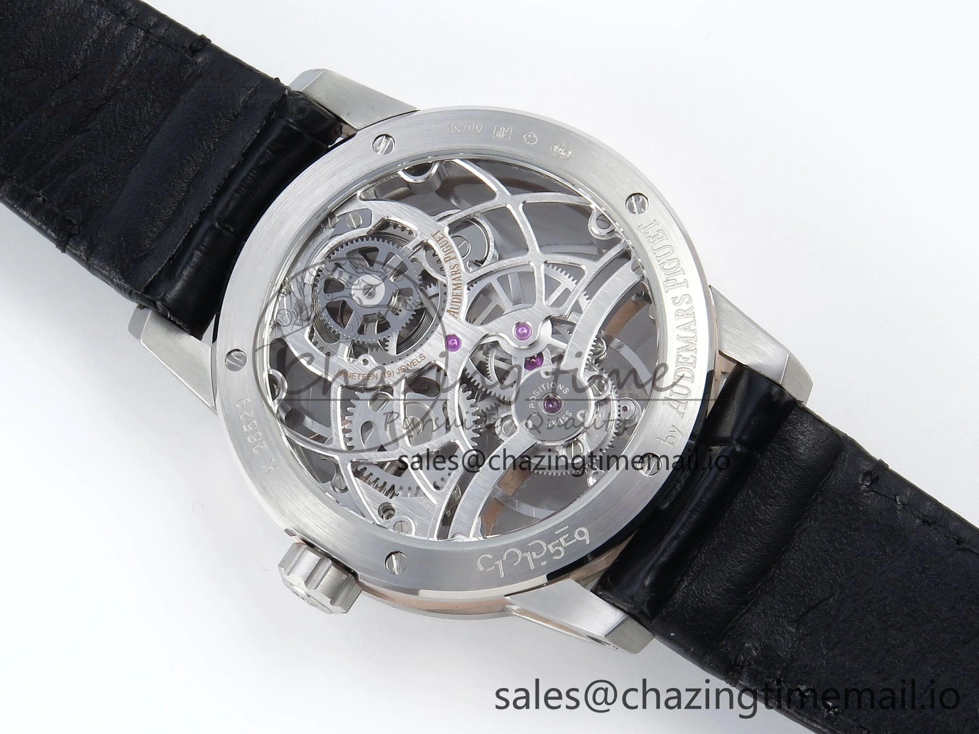 CODE 11.59 Tourbillon 26600 SS APPF Best Edition White Dial on Black Leather Strap A2948
