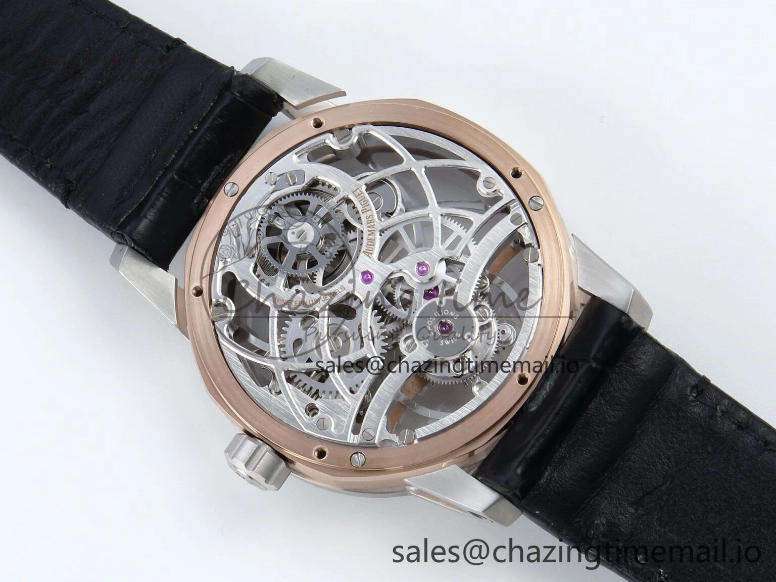 CODE 11.59 Tourbillon 26600 SS APPF Best Edition White Dial on Black Leather Strap A2948