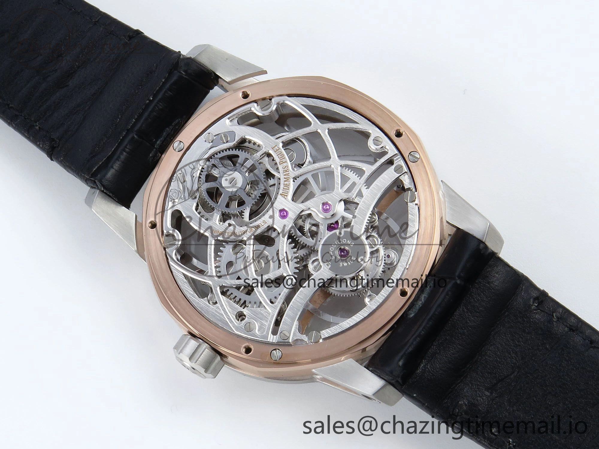 CODE 11.59 Tourbillon 26600 SS APPF Best Edition White Dial on Black Leather Strap A2948