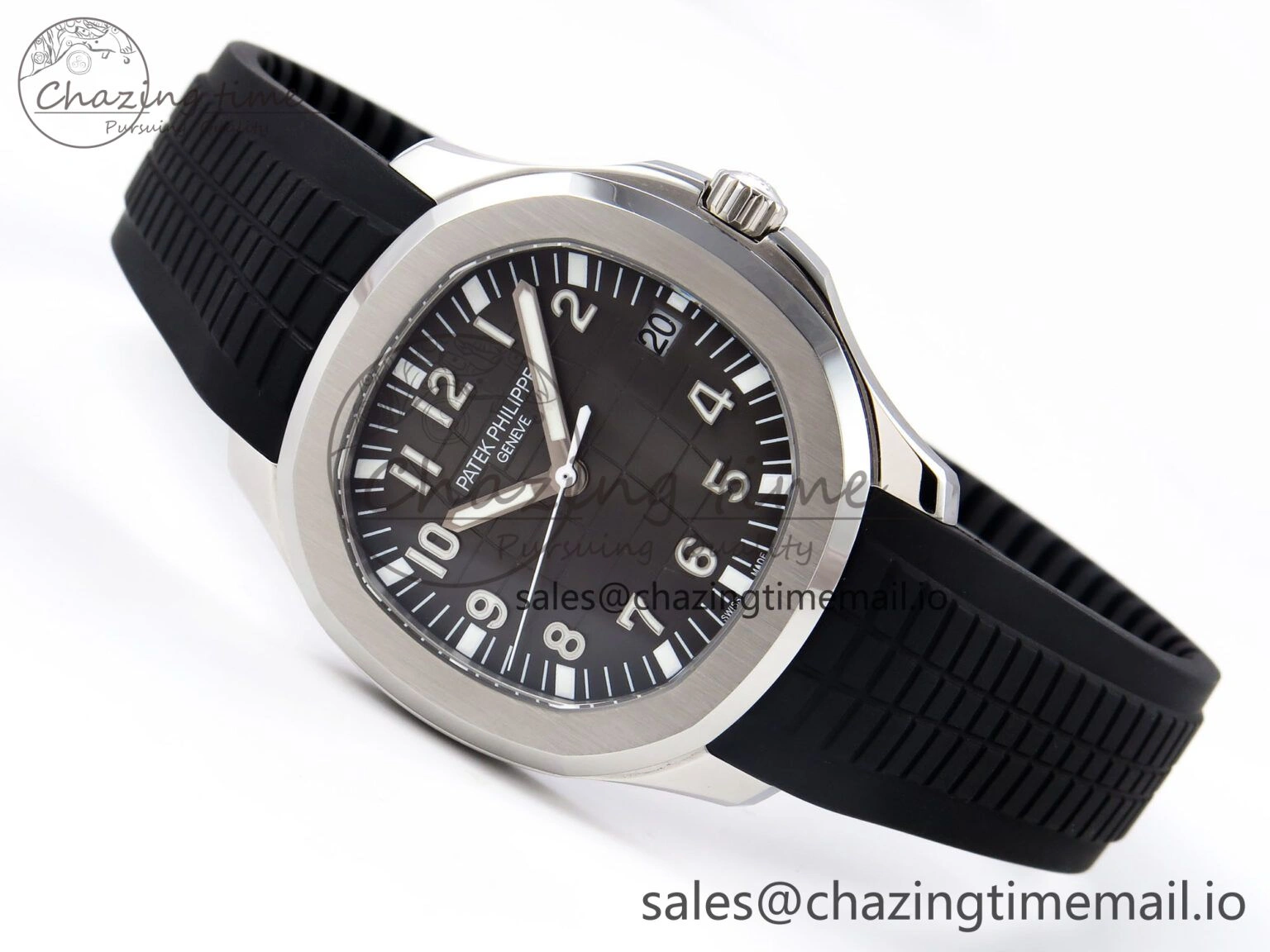 CUSTOM MODDED AQUANAUT 5167A SWF 1:1 Edition Gray Dial On Black Rubber Strap VSV324 Super Clone