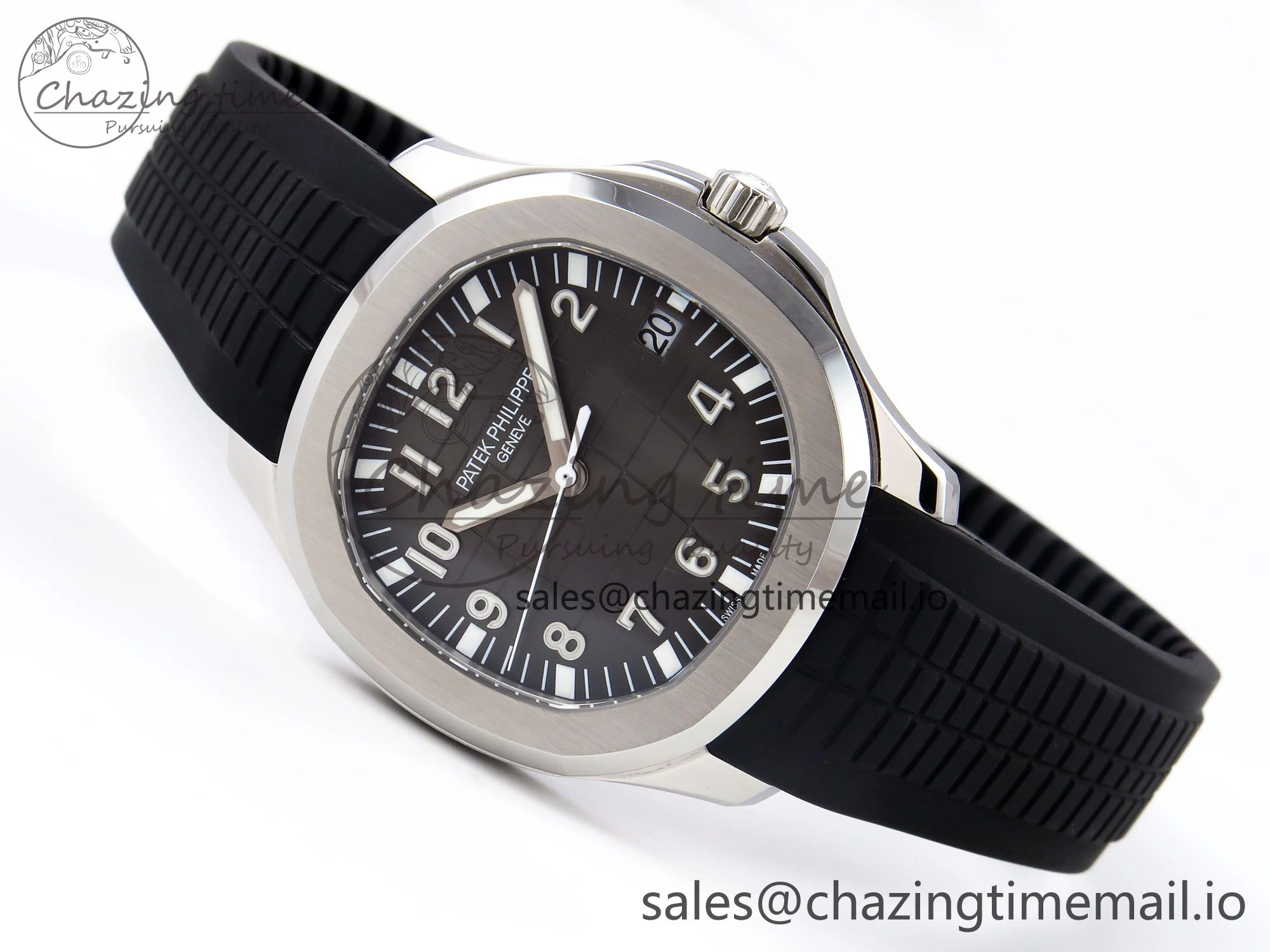 CUSTOM MODDED AQUANAUT 5167A SWF 1:1 Edition Gray Dial On Black Rubber Strap VSV324 Super Clone