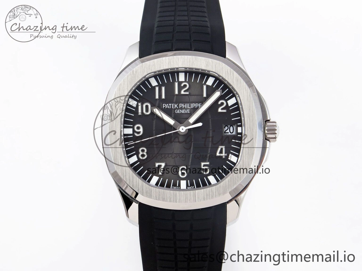 CUSTOM MODDED AQUANAUT 5167A SWF 1:1 Edition Gray Dial On Black Rubber Strap VSV324 Super Clone