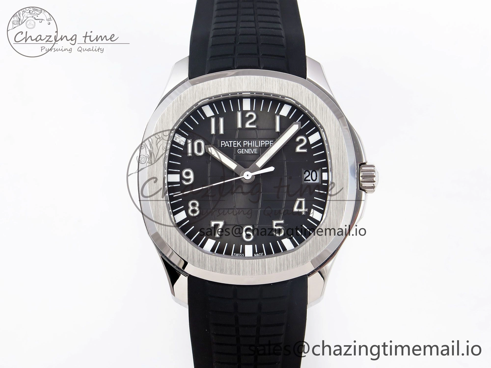 CUSTOM MODDED AQUANAUT 5167A SWF 1:1 Edition Gray Dial On Black Rubber Strap VSV324 Super Clone