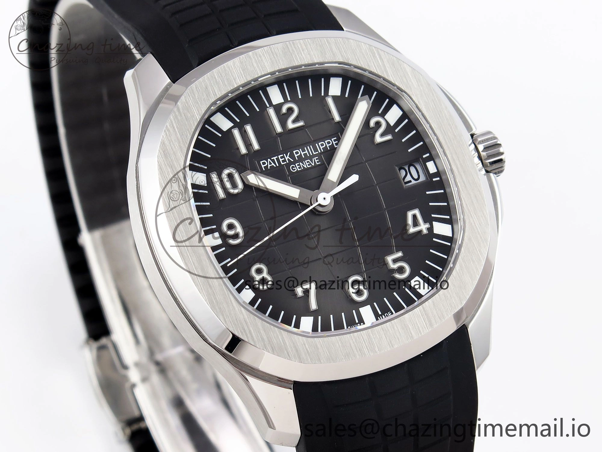 CUSTOM MODDED AQUANAUT 5167A SWF 1:1 Edition Gray Dial On Black Rubber Strap VSV324 Super Clone