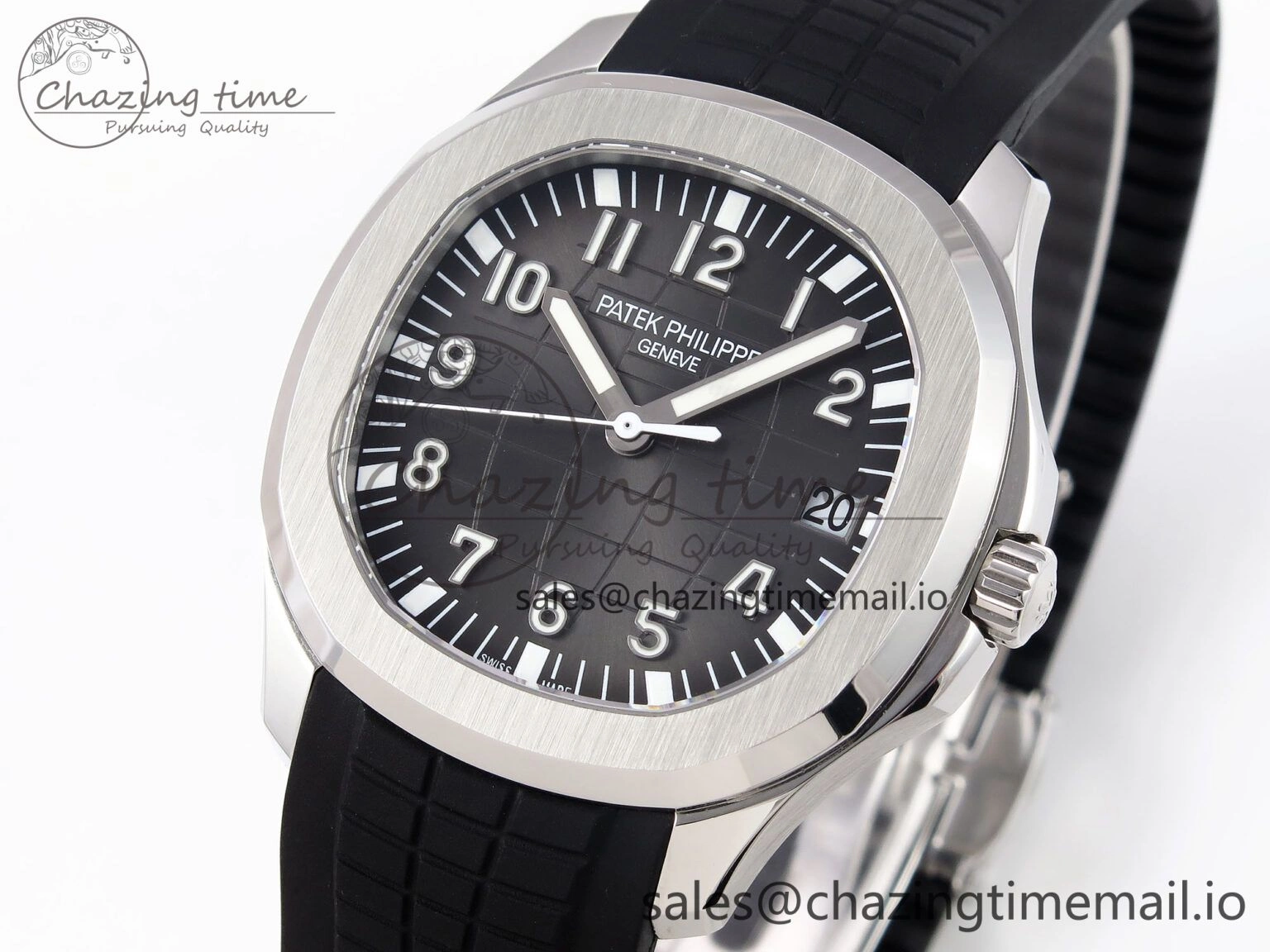 CUSTOM MODDED AQUANAUT 5167A SWF 1:1 Edition Gray Dial On Black Rubber Strap VSV324 Super Clone