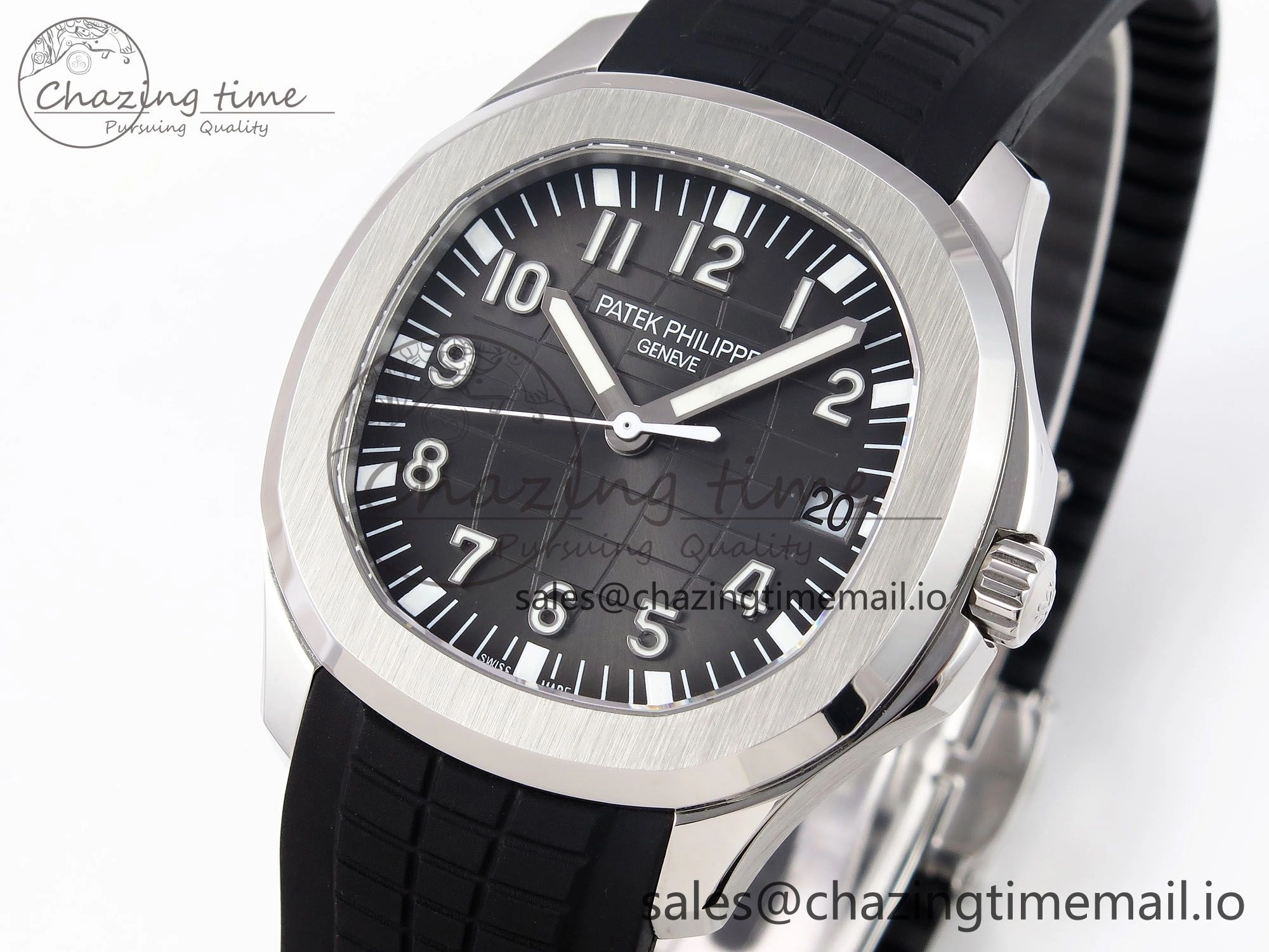 CUSTOM MODDED AQUANAUT 5167A SWF 1:1 Edition Gray Dial On Black Rubber Strap VSV324 Super Clone