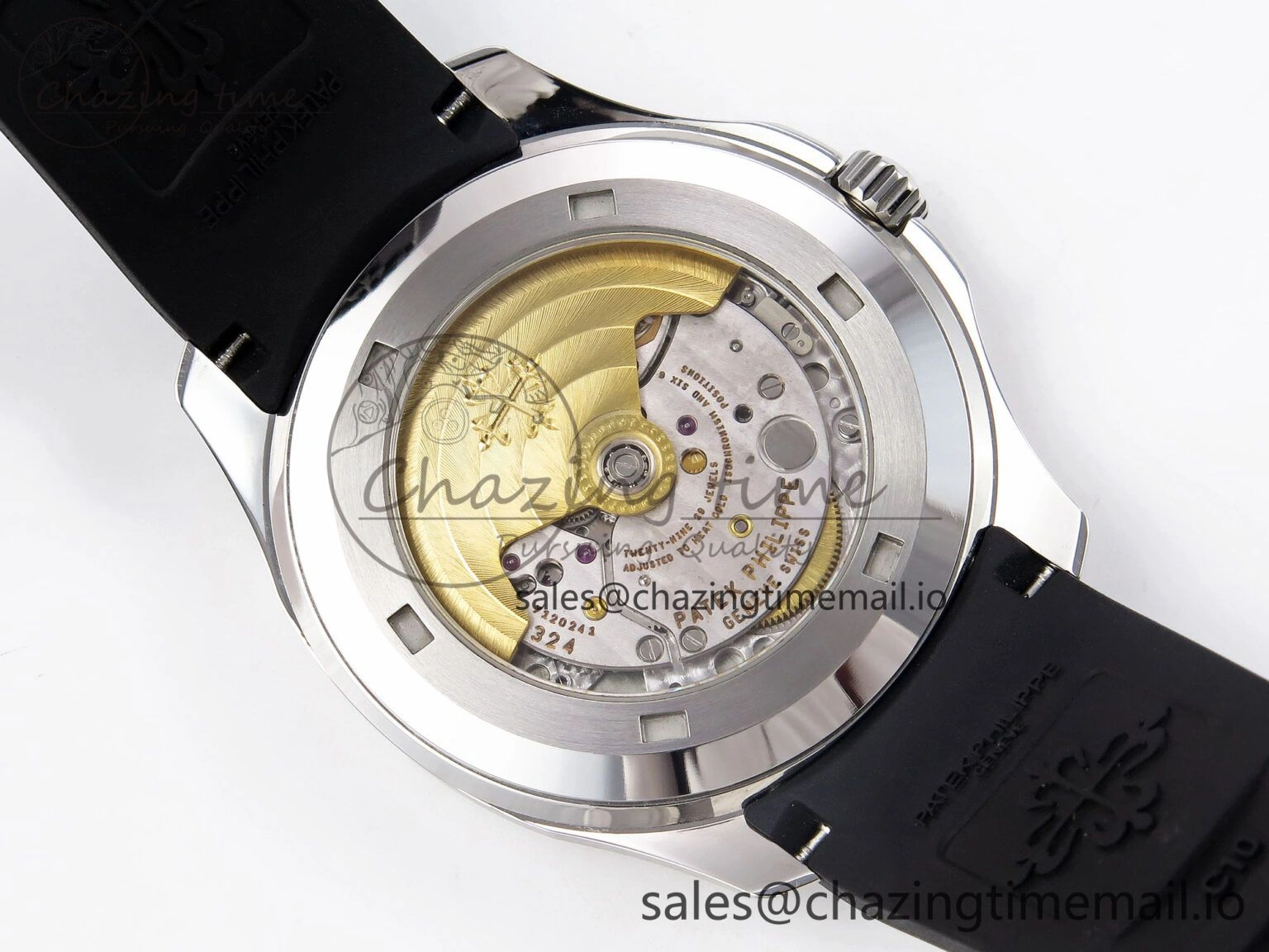 CUSTOM MODDED AQUANAUT 5167A SWF 1:1 Edition Gray Dial On Black Rubber Strap VSV324 Super Clone