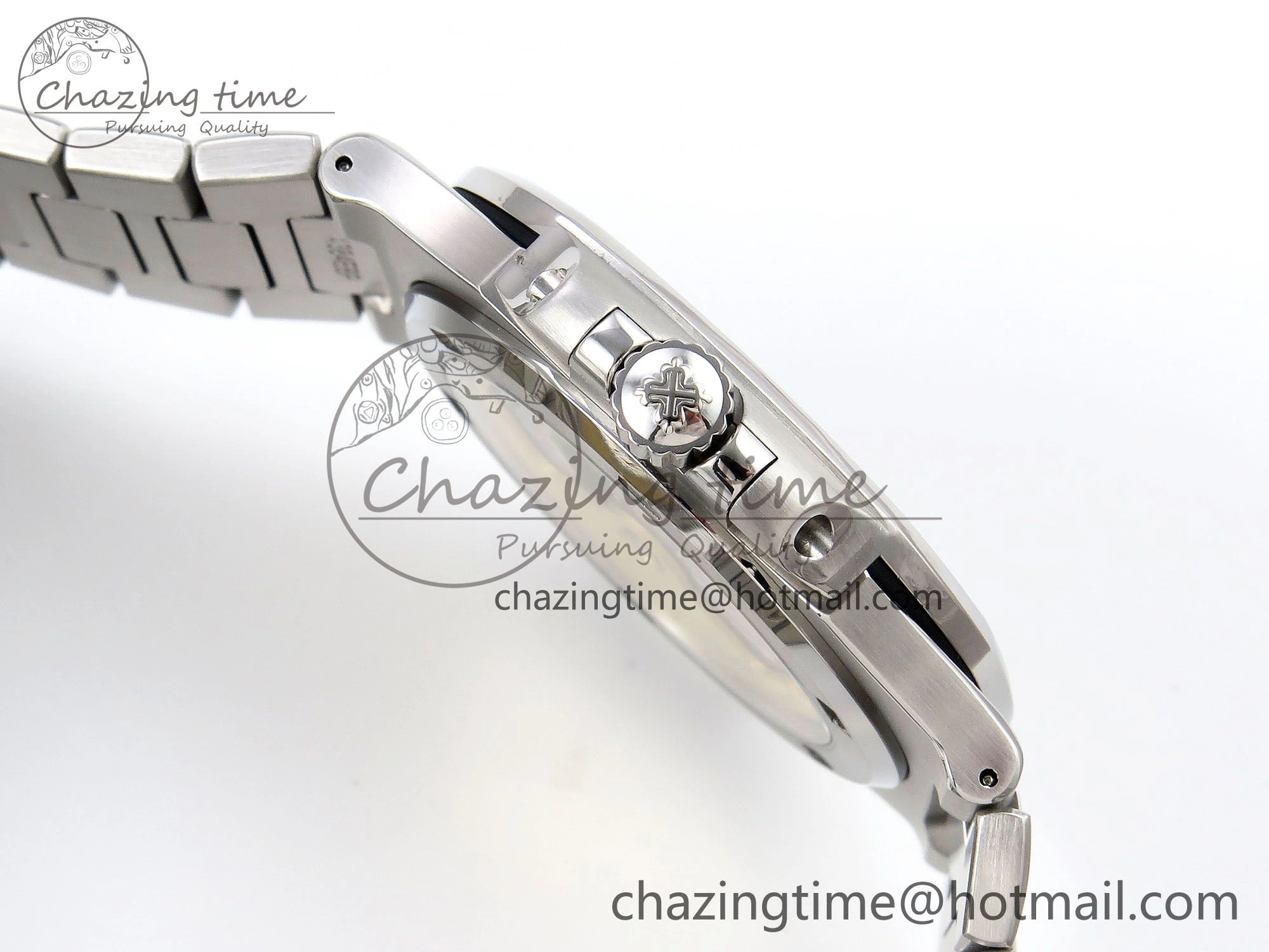 CUSTOM MODDED NAUTILUS 5711 1300A-001 BUFF 1:1 Edition Diamonds Bezel Green Dial On SS Bracelet PPM324 Super Clone