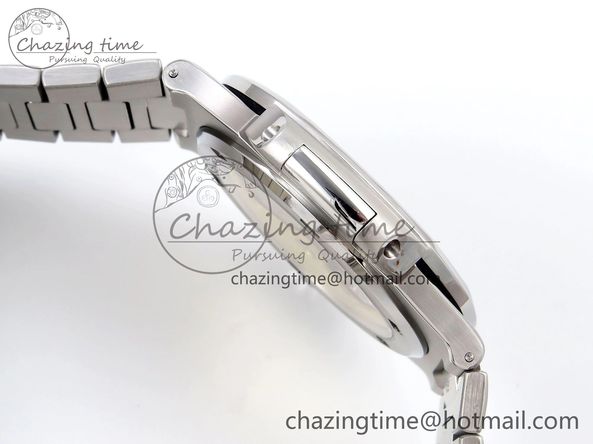 CUSTOM MODDED NAUTILUS 5711 1300A-001 BUFF 1:1 Edition Diamonds Bezel Green Dial On SS Bracelet PPM324 Super Clone