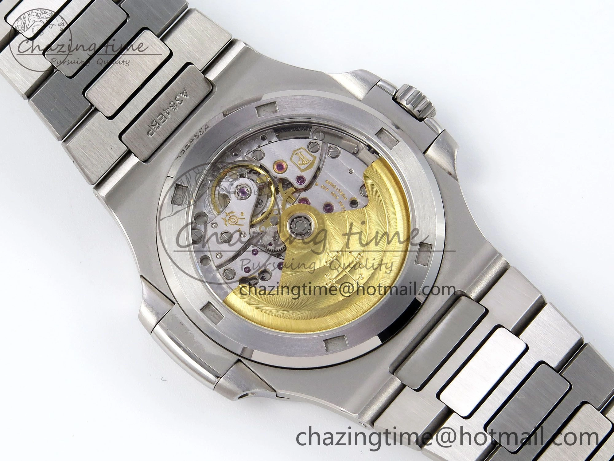CUSTOM MODDED NAUTILUS 5711 1300A-001 BUFF 1:1 Edition Diamonds Bezel Green Dial On SS Bracelet PPM324 Super Clone