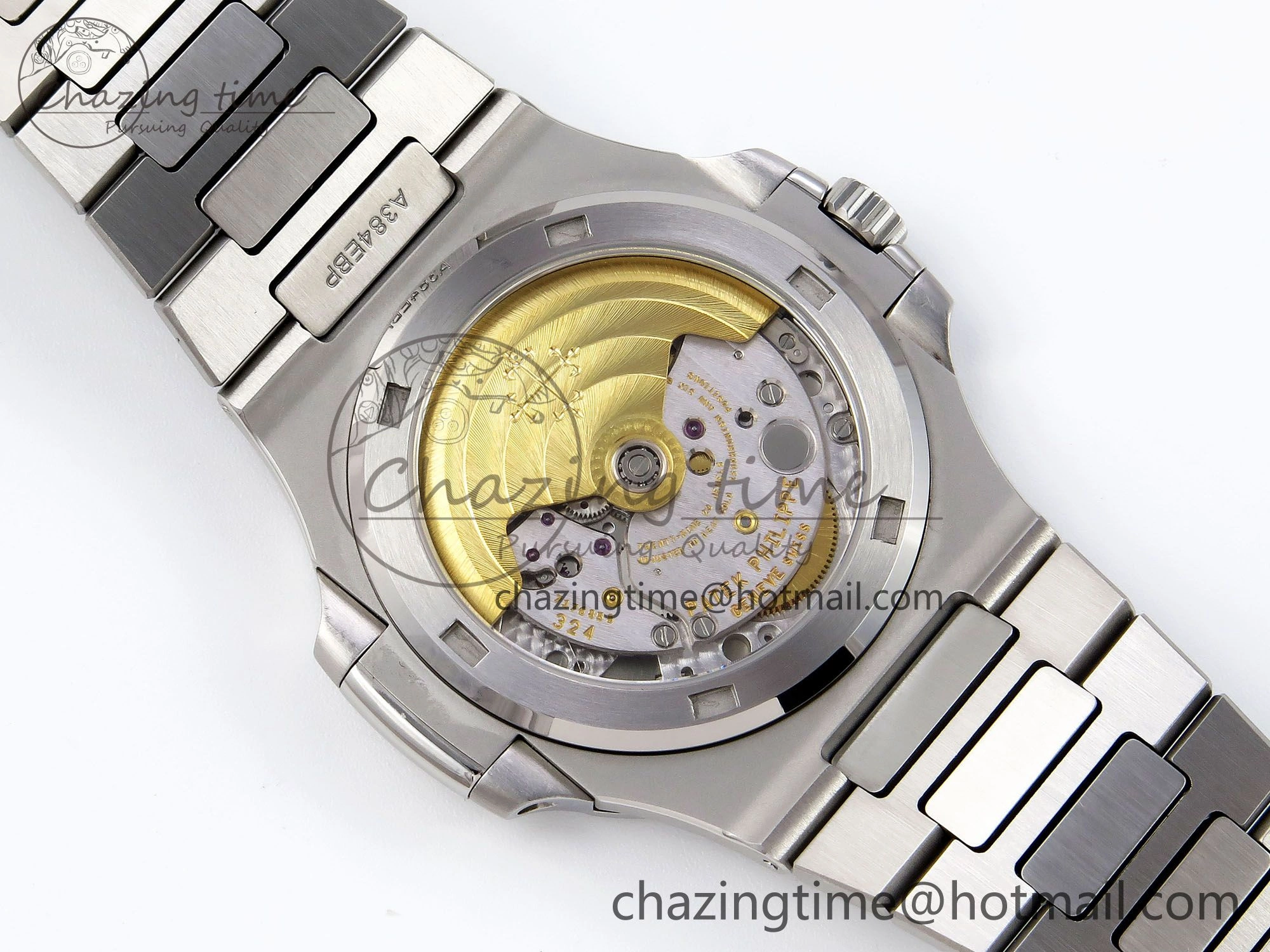 CUSTOM MODDED NAUTILUS 5711 1300A-001 BUFF 1:1 Edition Diamonds Bezel Green Dial On SS Bracelet PPM324 Super Clone