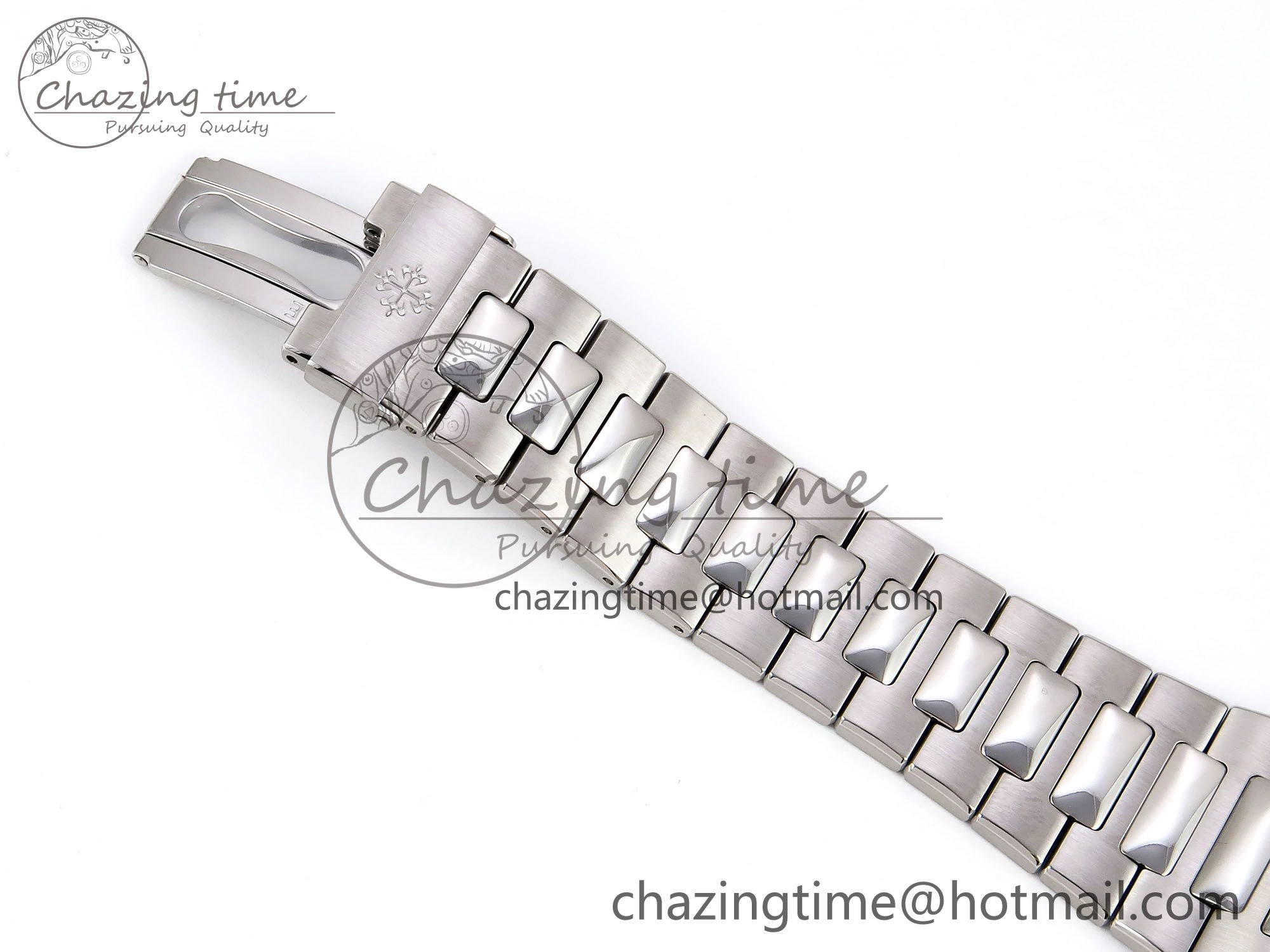 CUSTOM MODDED NAUTILUS 5711 1300A-001 BUFF 1:1 Edition Diamonds Bezel Green Dial On SS Bracelet PPM324 Super Clone