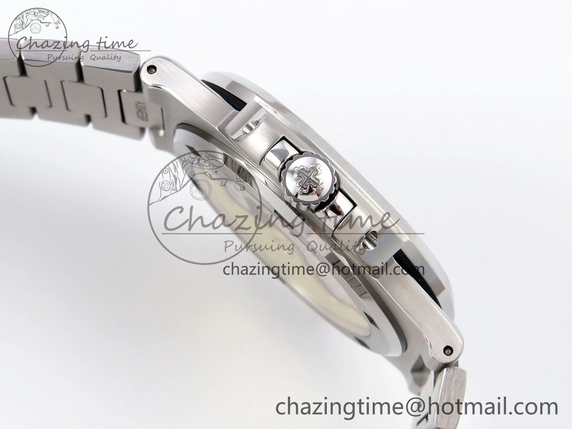 CUSTOM MODDED NAUTILUS 5711 1300A-001 SWF 1:1 Edition Diamond Bezel Green Dial On SS Bracelet PPM324 Super Clone