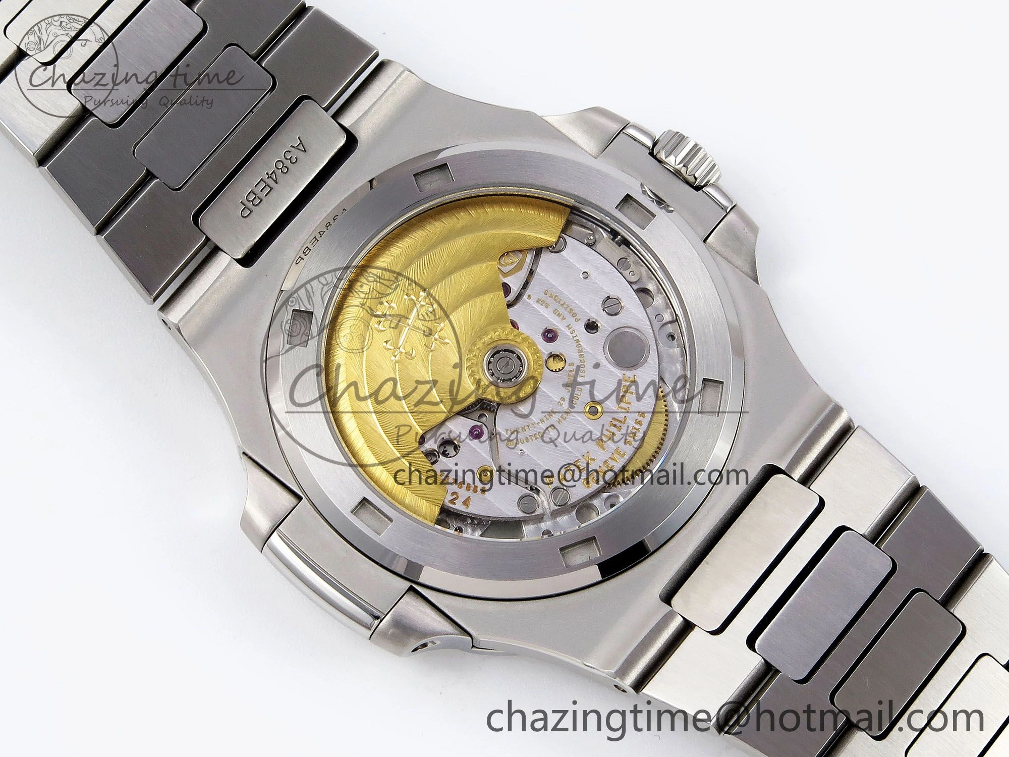 CUSTOM MODDED NAUTILUS 5711 1300A-001 SWF 1:1 Edition Diamond Bezel Green Dial On SS Bracelet PPM324 Super Clone