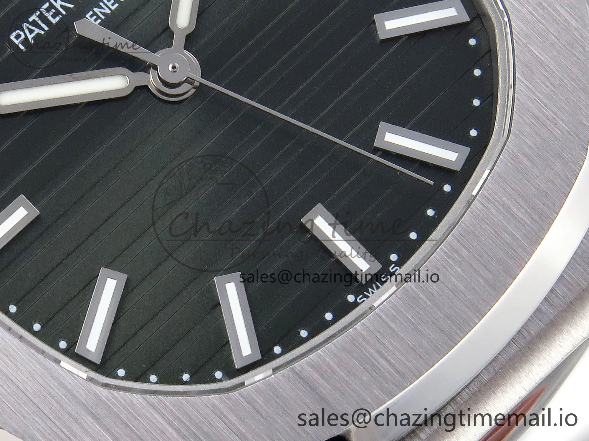 CUSTOM MODDED NAUTILUS 5711 1300A-001 SWF 1:1 Edition Green Dial On SS Bracelet PPM324 Super Clone