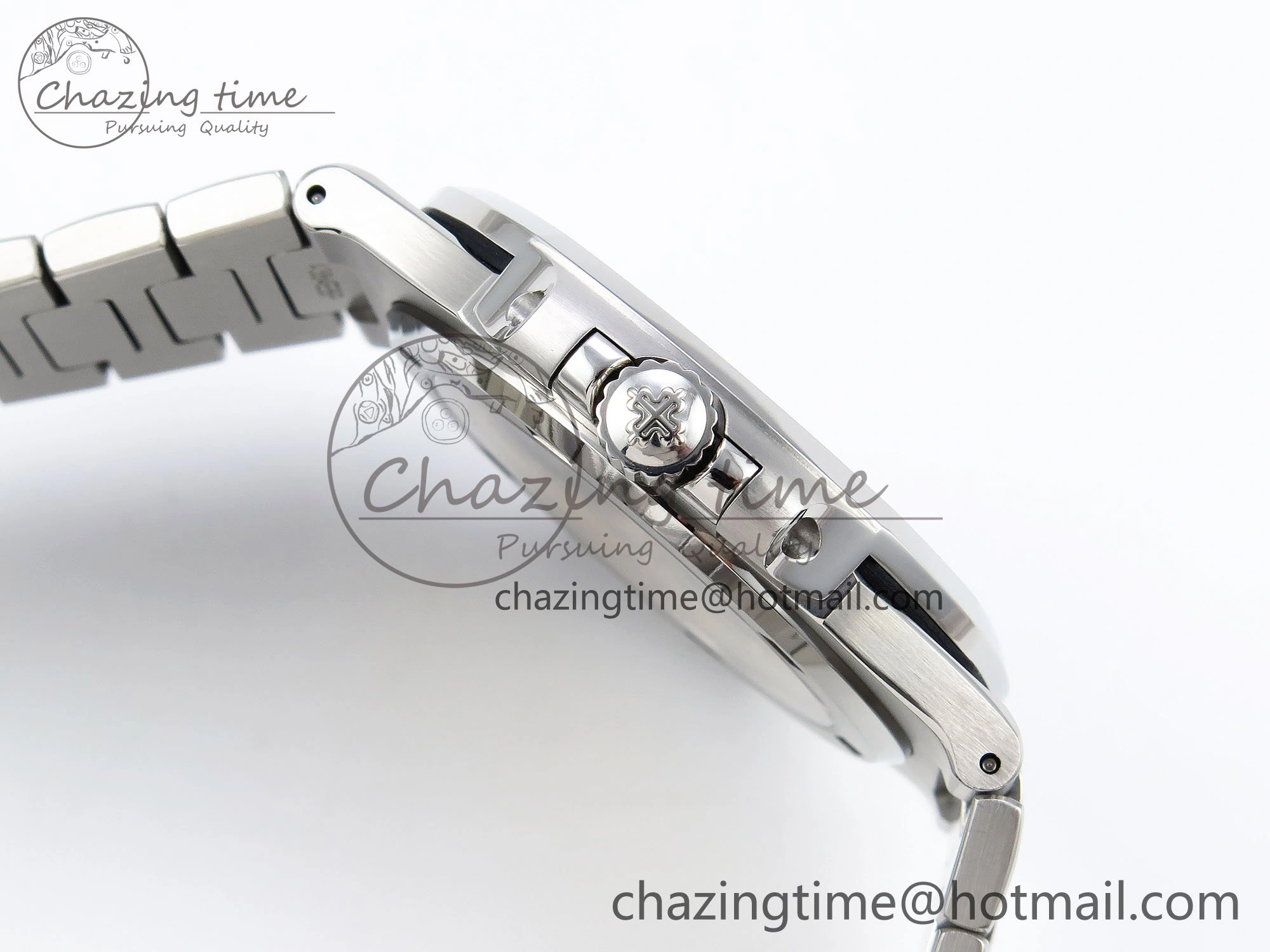 CUSTOM MODDED NAUTILUS 5711 1A SS SWF 1:1 BEST EDITION BLUE DIAL ON SS BRACELET VSV Engravings