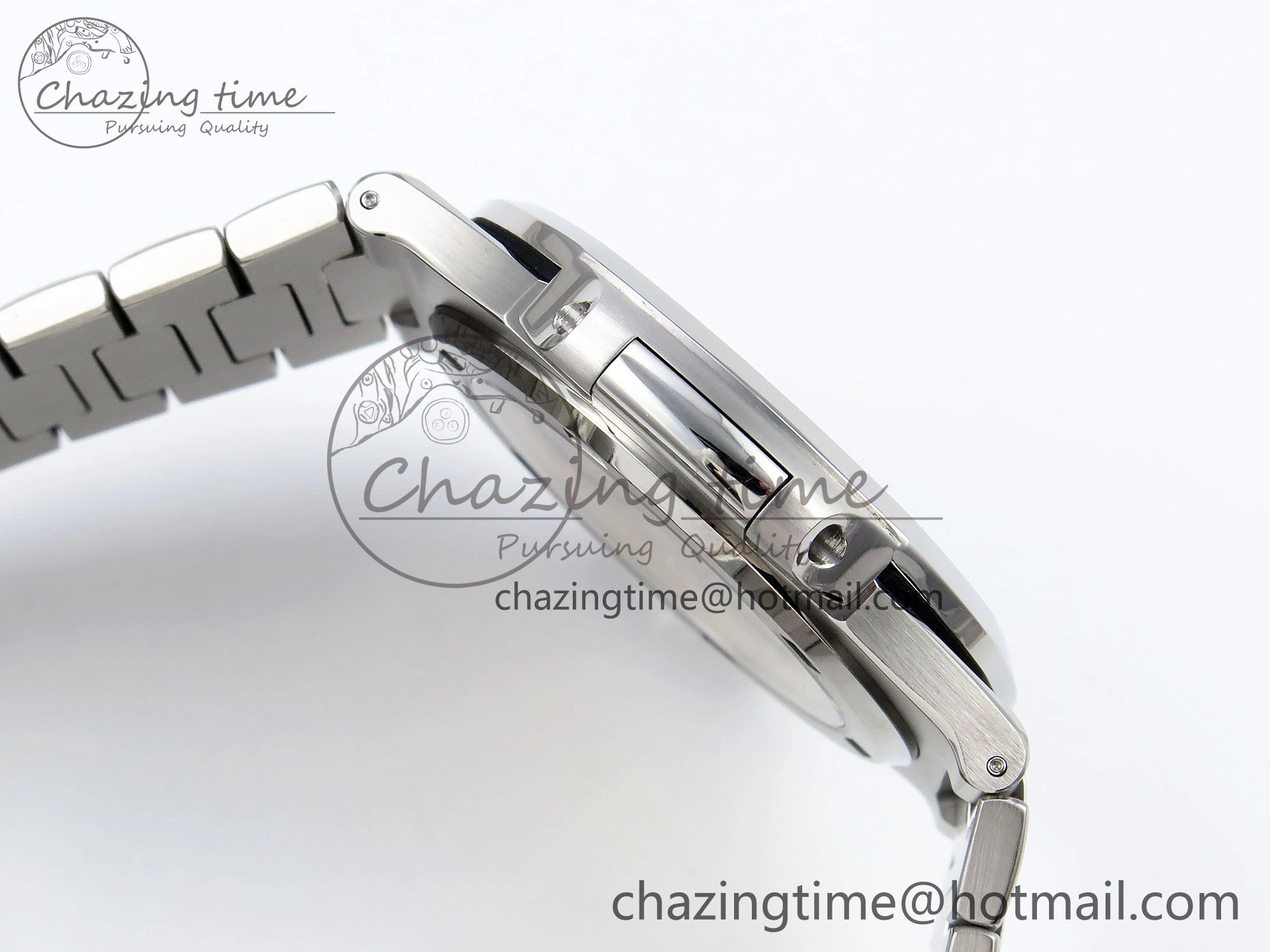 CUSTOM MODDED NAUTILUS 5711 1A SS SWF 1:1 BEST EDITION BLUE DIAL ON SS BRACELET VSV Engravings