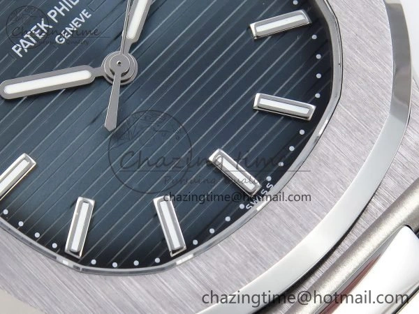 CUSTOM MODDED NAUTILUS 5711 1A SS SWF 1:1 BEST EDITION BLUE DIAL ON SS BRACELET VSV Engravings