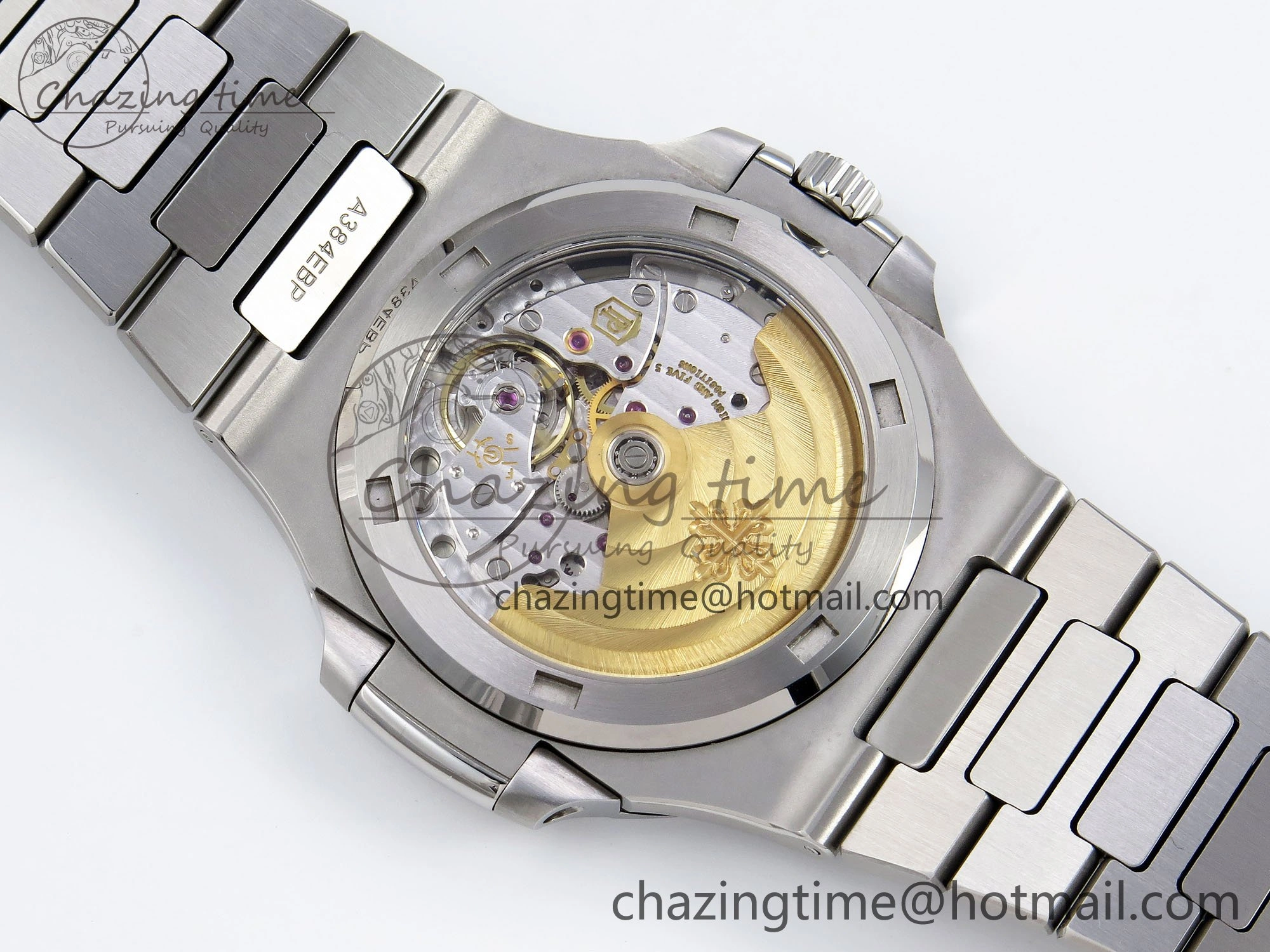 CUSTOM MODDED NAUTILUS 5711 1A SS SWF 1:1 BEST EDITION BLUE DIAL ON SS BRACELET VSV Engravings