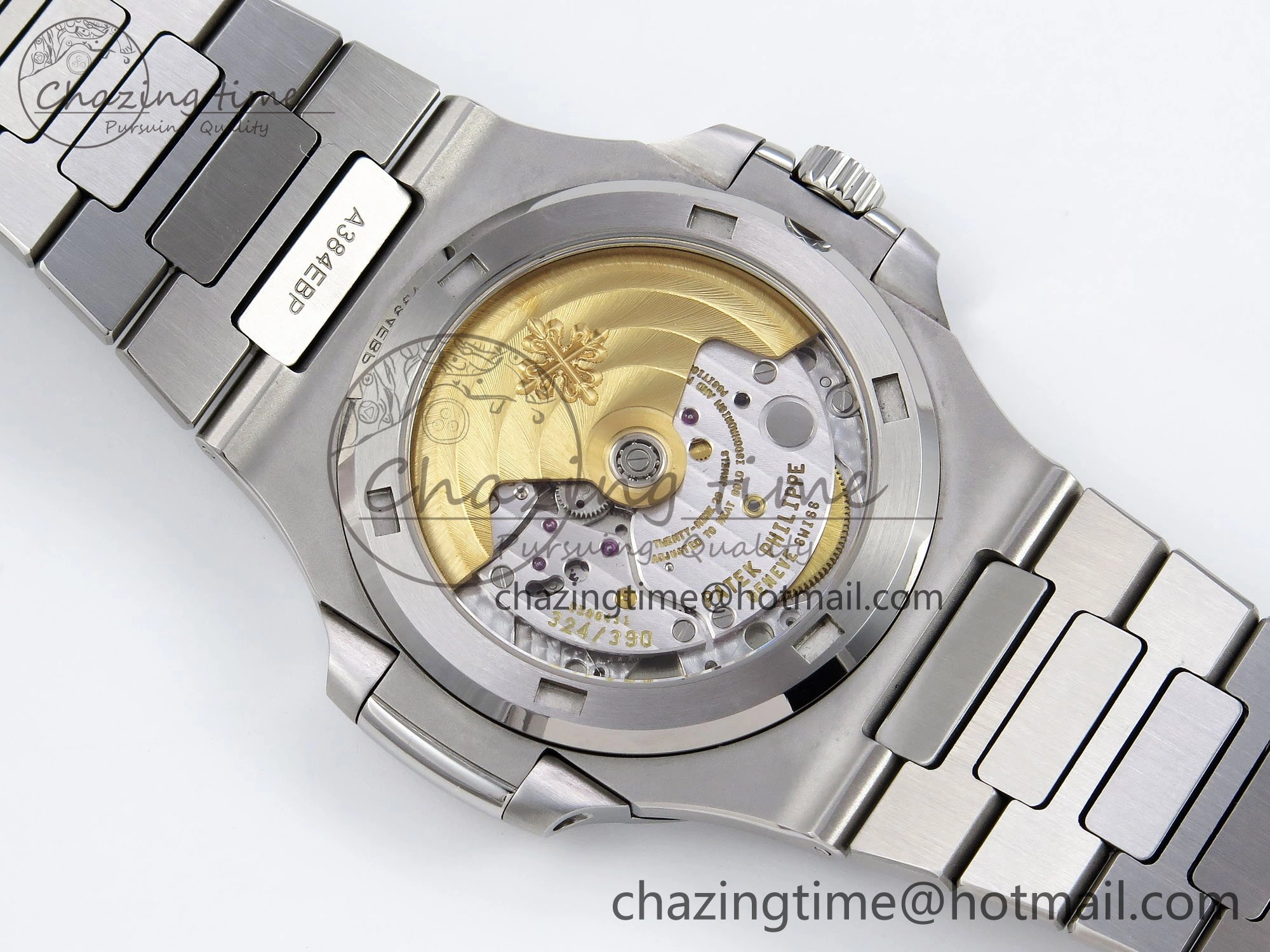 CUSTOM MODDED NAUTILUS 5711 1A SS SWF 1:1 BEST EDITION BLUE DIAL ON SS BRACELET VSV Engravings