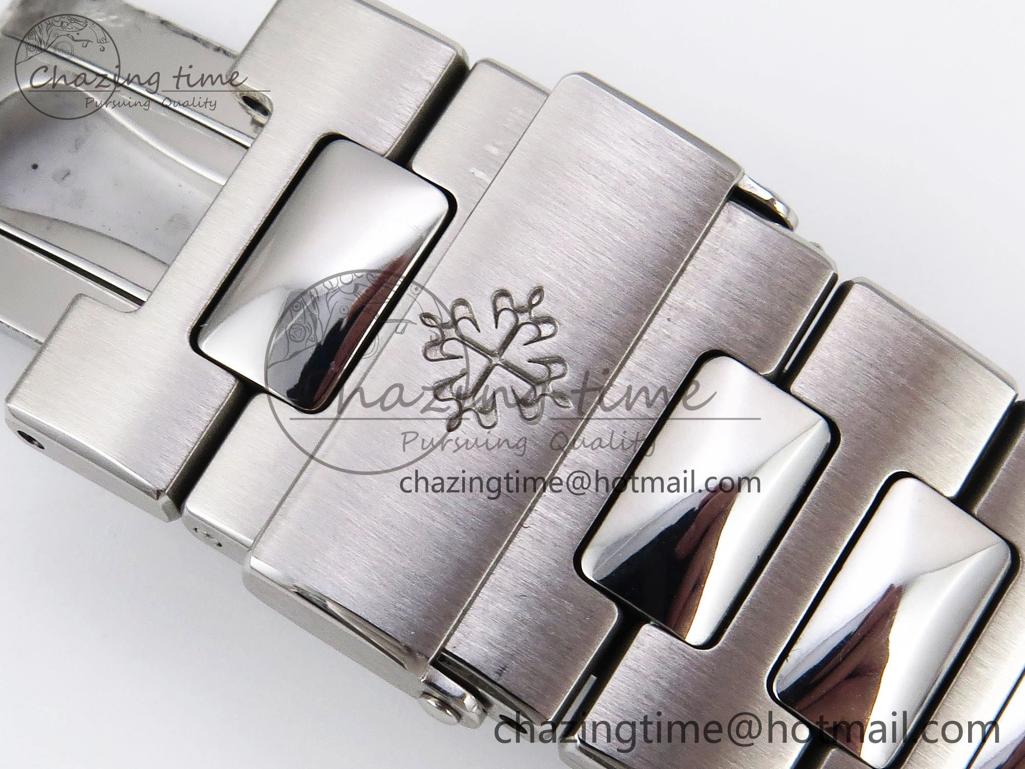 CUSTOM MODDED NAUTILUS 5711 1A SS SWF 1:1 BEST EDITION BLUE DIAL ON SS BRACELET VSV Engravings
