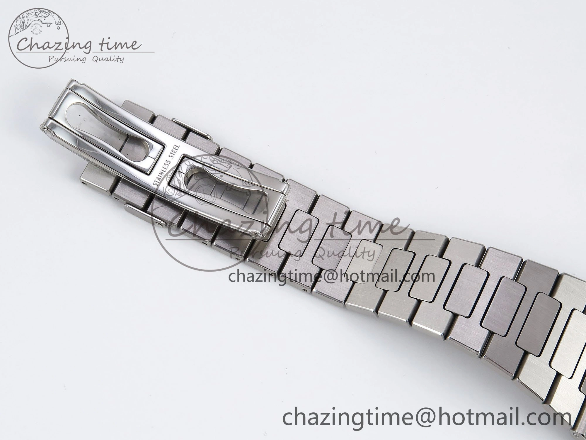 CUSTOM MODDED NAUTILUS 5711 1A SS SWF 1:1 BEST EDITION BLUE DIAL ON SS BRACELET VSV Engravings