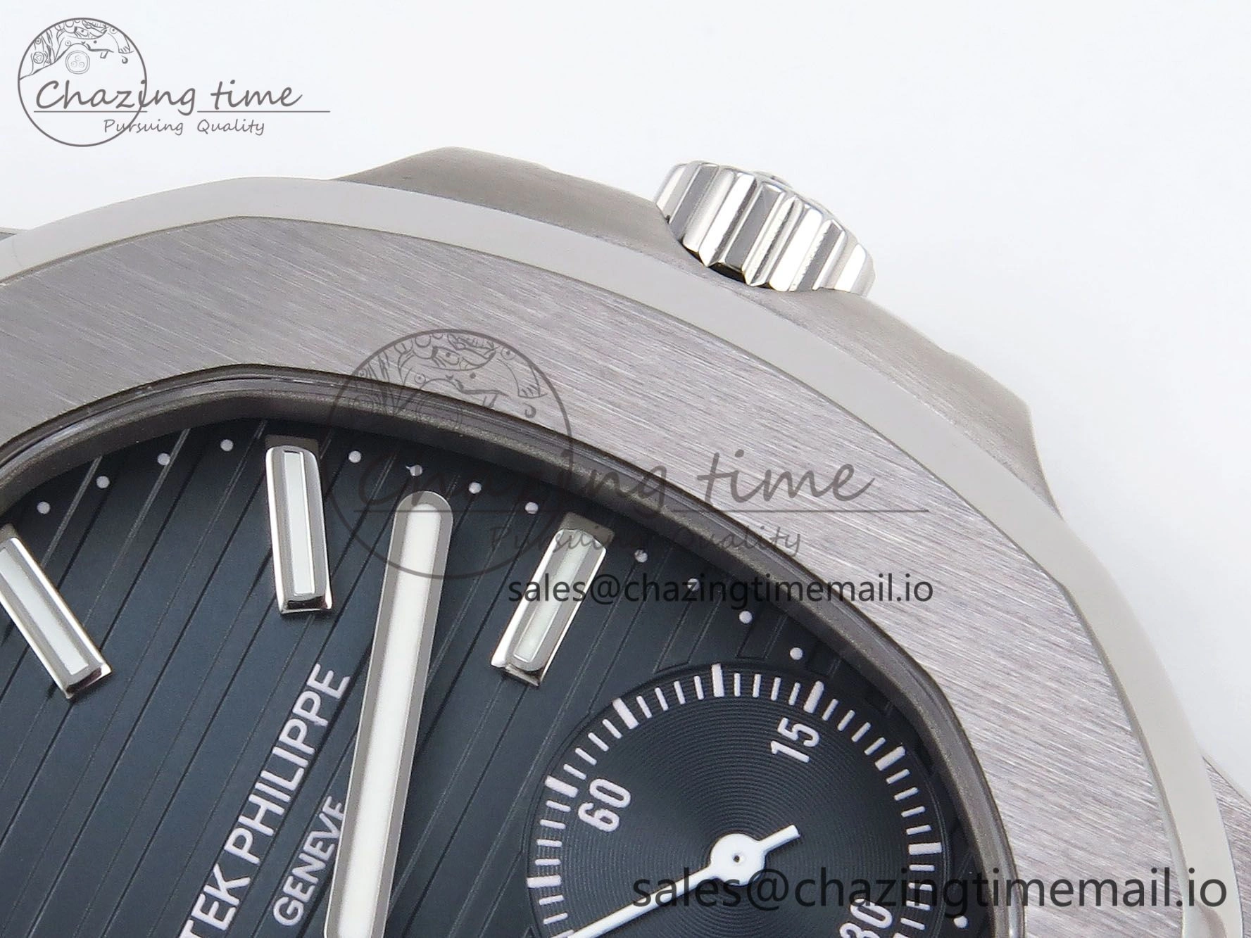 CUSTOM MODDED NAUTILUS 5712 SS SWF 1:1 BEST EDITION BLUE DIAL ON SS BRACELET A240 ( VSV Engravings，New Folding Clasp ) V3