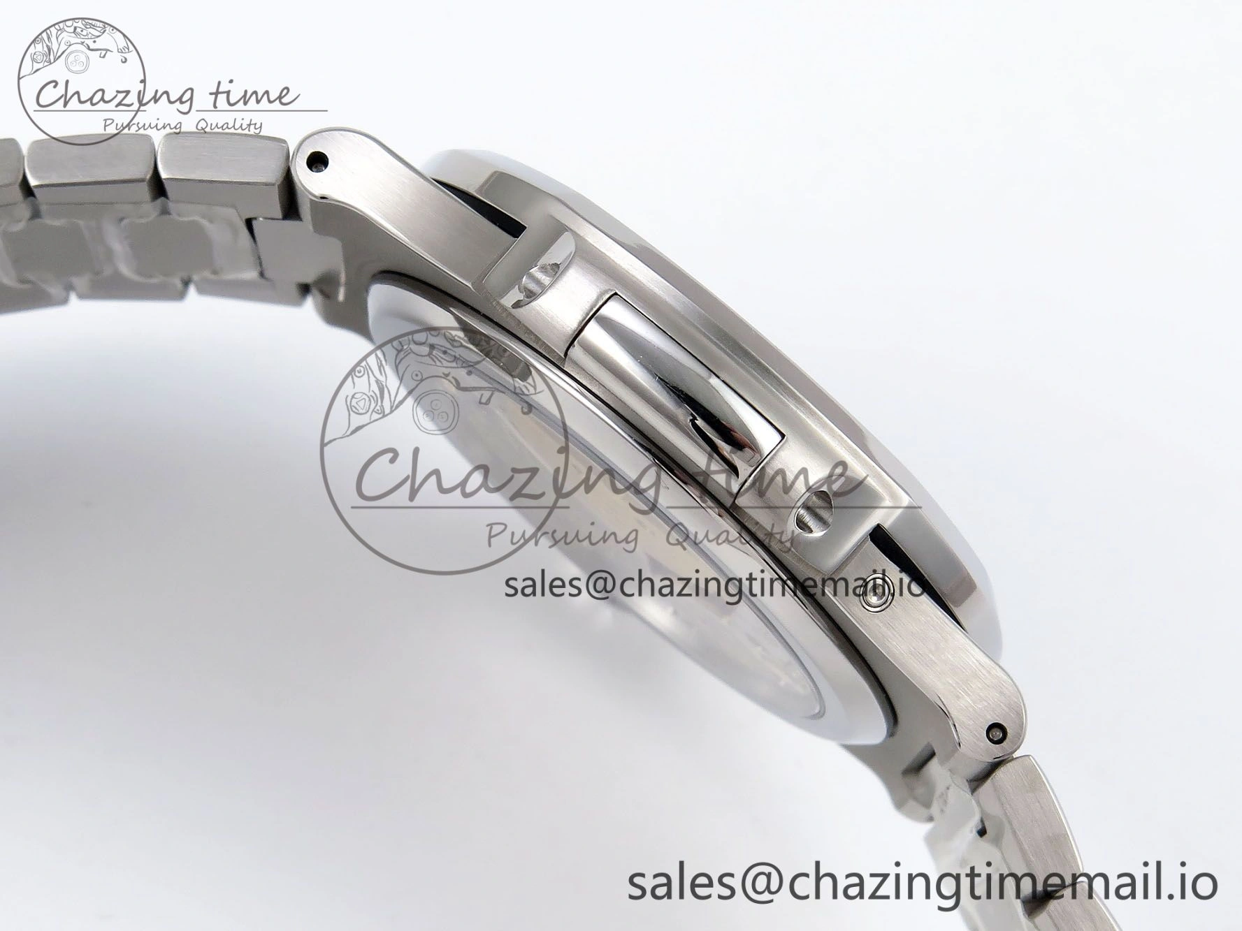 CUSTOM MODDED NAUTILUS 5712 SS SWF 1:1 BEST EDITION BLUE DIAL ON SS BRACELET A240 ( VSV Engravings，New Folding Clasp ) V3