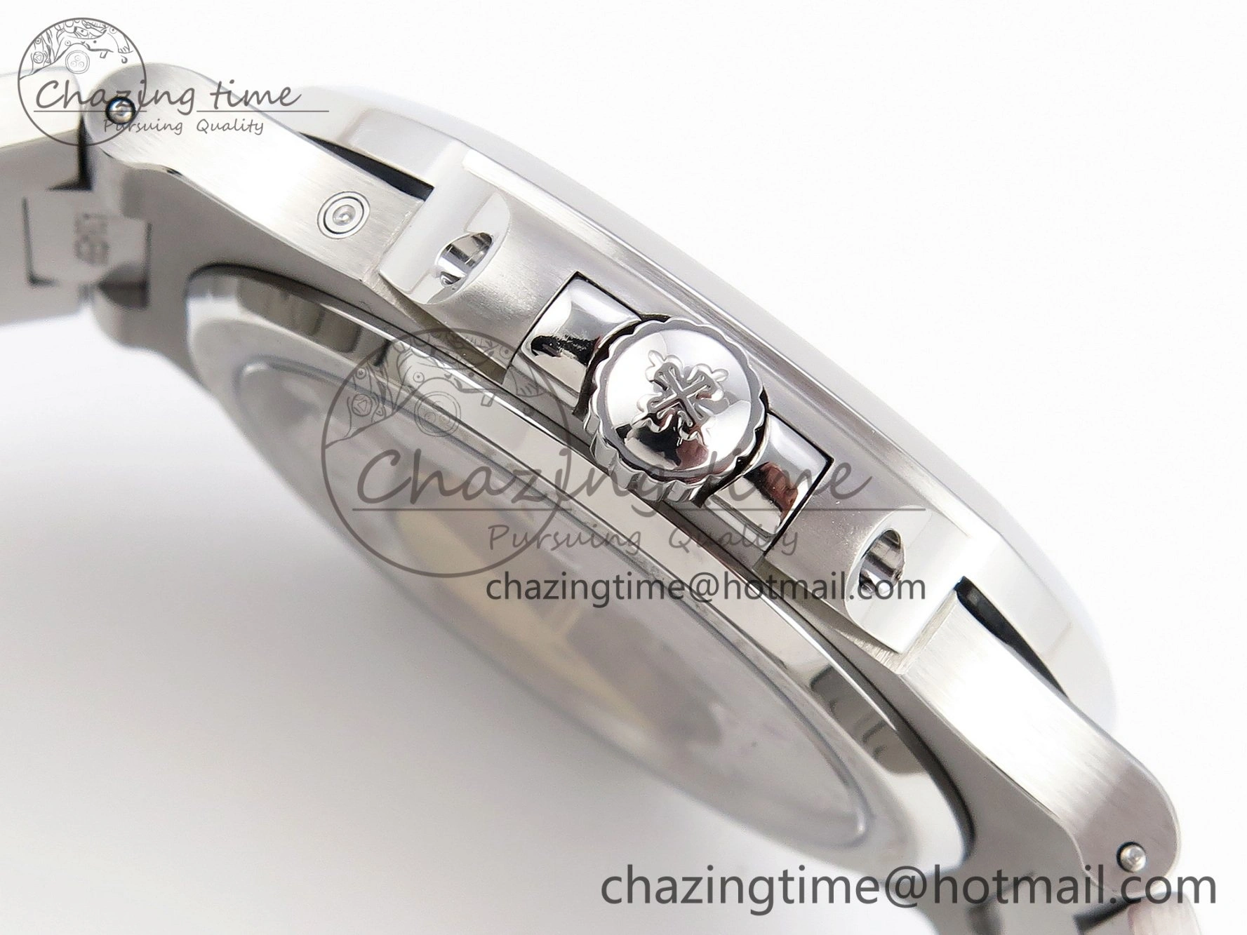 CUSTOM MODDED NAUTILUS 5712 SS VSV 1:1 BEST EDITION BLUE DIAL ON SS BRACELET A240 SUPER CLONE V3 (New Folding Clasp)