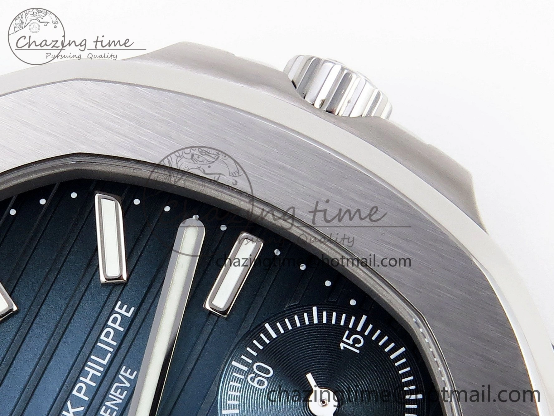 CUSTOM MODDED NAUTILUS 5712 SS VSV 1:1 BEST EDITION BLUE DIAL ON SS BRACELET A240 SUPER CLONE V3 (New Folding Clasp)