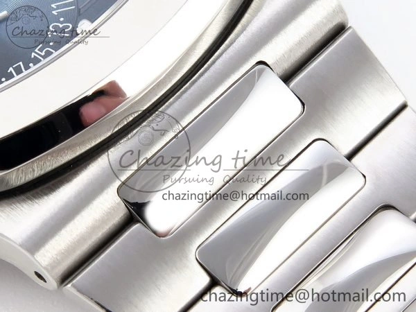 CUSTOM MODDED NAUTILUS 5712 SS VSV 1:1 BEST EDITION BLUE DIAL ON SS BRACELET A240 SUPER CLONE V3 (New Folding Clasp)