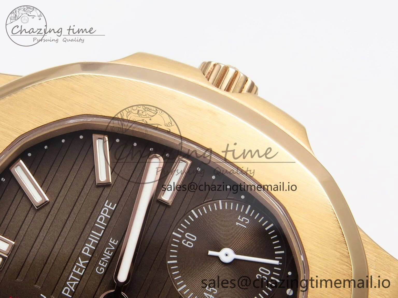 CUSTOM MODDED NAUTILUS 5712 1R SWF 1:1 Edition Brown Dial On RG Bracelet PPM240 Super Clone